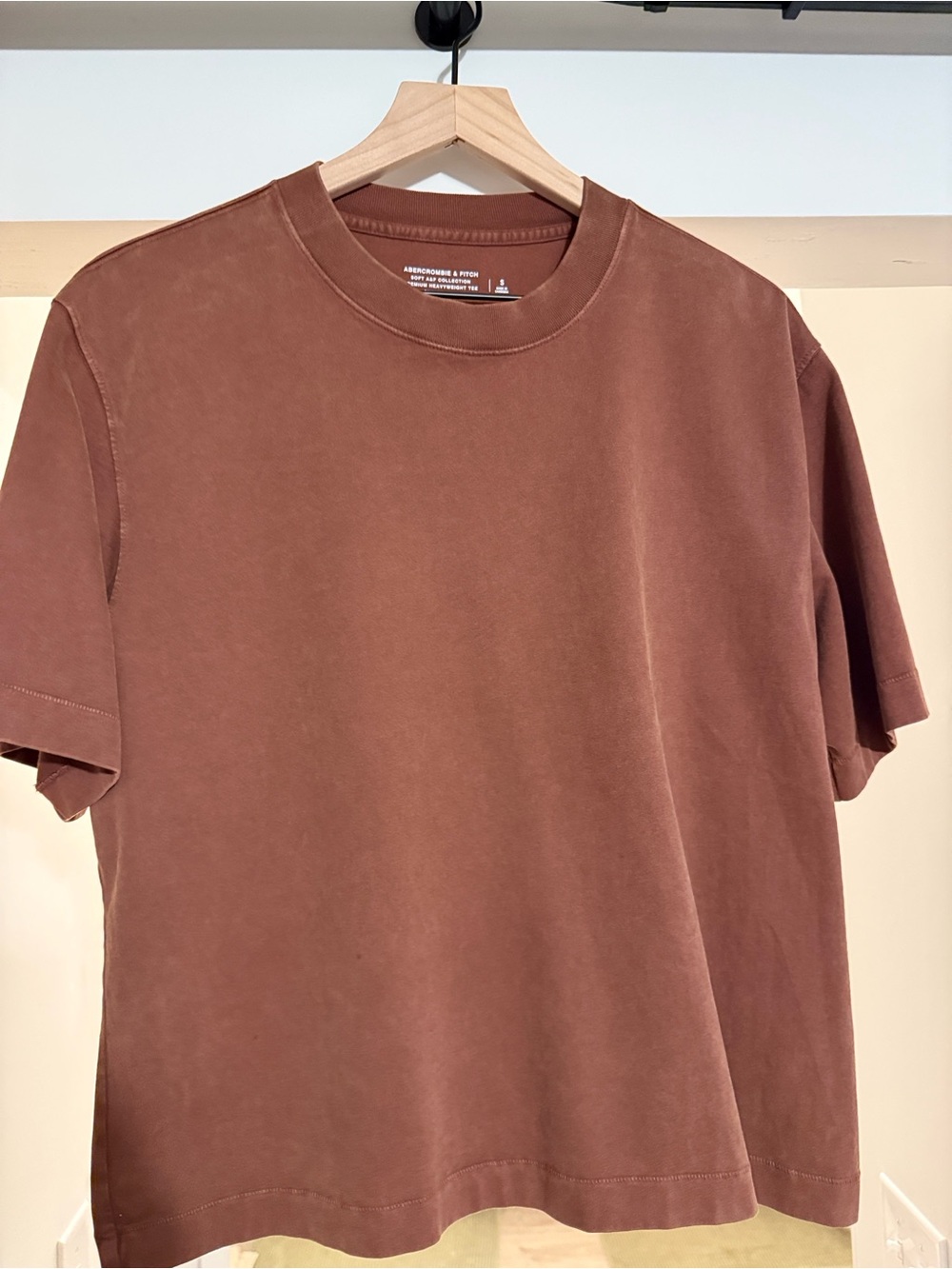 Premium Heavyweight Tee 2.0 Cropped Men's Crew Neck Red-Brown